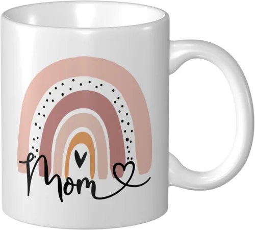 Miniatura 13 de Divertida taza de café para tía, regalo de cumpleaños/Navidad de sobrino/sobrino, taza de cerámica de arte arcoíris para tía, regalo lindo y único
