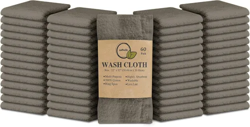 Miniatura 31 de Paquete de 24 paños 100 % algodón (12 x 12 pulgadas), suaves, altamente absorbentes, toallas para la cara, paños de lavado para la cara, hilado