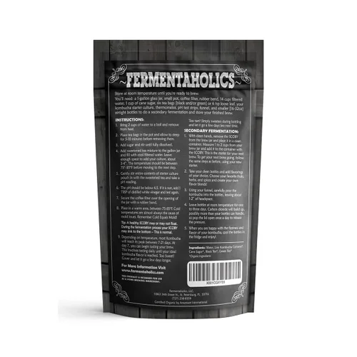 Miniatura 3 de Fermentaholics Kombucha SCOBY ORGÁNICO con doce onzas de té de iniciación – Cultivo de inicio en vivo – hace un lote de un galón – 1.5 tazas de té