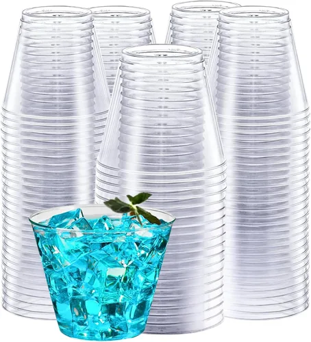 Miniatura 6 de Green Direct Vasos de plástico duro transparente de 7 onzas – Vasos desechables de plástico resistente para bodas, cócteles y bares – Vasos