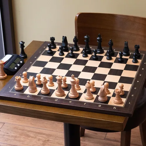 Miniatura 5 de A&A Tablero de ajedrez profesional de madera de 18.875 pulgadas/palisandro africano y arce incrustados/cuadrados de 2.0 pulgadas con notación