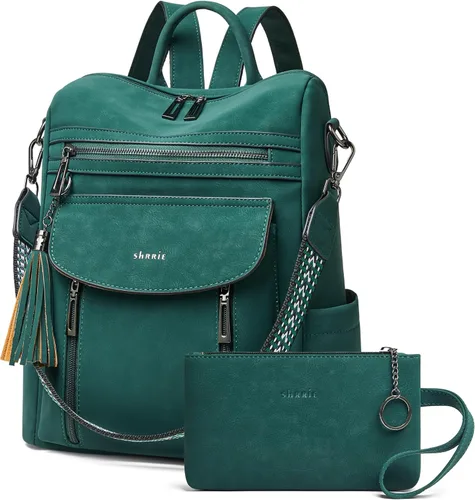 Miniatura 11 de Shrrie - Mochila de cuero para mujer, bolso de moda, mochila de cuero para mujer, mochila de viaje de diseñador, bolso de hombro convertible