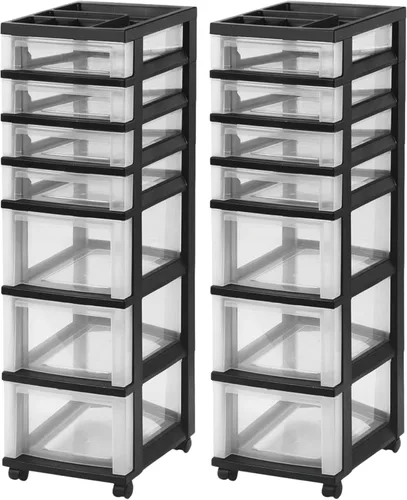 Miniatura 15 de IRIS USA Organizador de almacenamiento con cajones de plástico, carrito rodante, con ruedas giratorias, 3 cajones, para aula, suministros de arte
