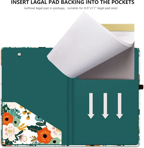 Miniatura 5 de Hongri Mini Portapapeles Folio con Bloc de Notas Rayado Recargable y Bolsillo de Almacenamiento Interior para Estudiantes, Aula, Oficina, Mujeres