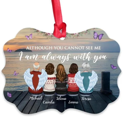Miniatura 16 de Gossby Adorno conmemorativo de Navidad personalizado – Pérdida de padre estoy siempre contigo (padre, hija) personalizado para decoración de árbol
