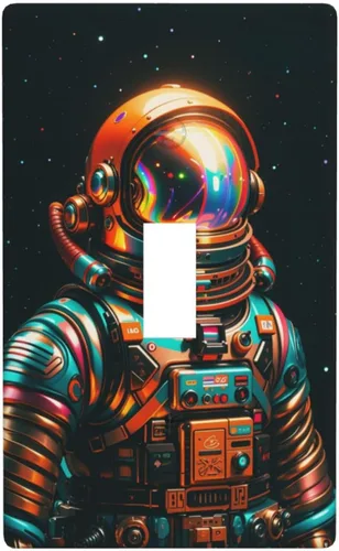 Miniatura 37 de Cubiertas decorativas para interruptor de luz de astronauta, placa de pared en blanco, placa frontal eléctrica para interruptor de baño, dormitorio