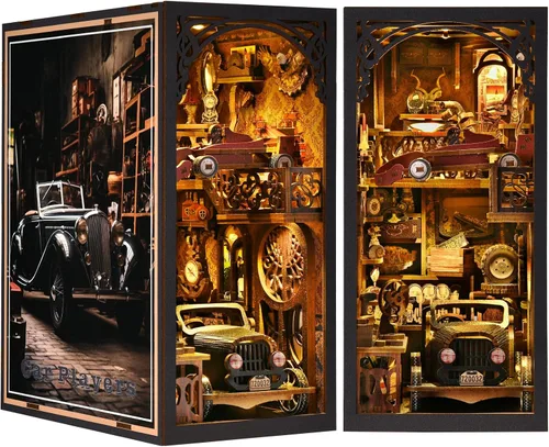 Miniatura 11 de Kit de Rincón de Libros, Kits de Rincón de Libros para Adultos, Construcción de Modelo de Rincón de Libros DIY, Rompecabezas de Madera 3D DIY