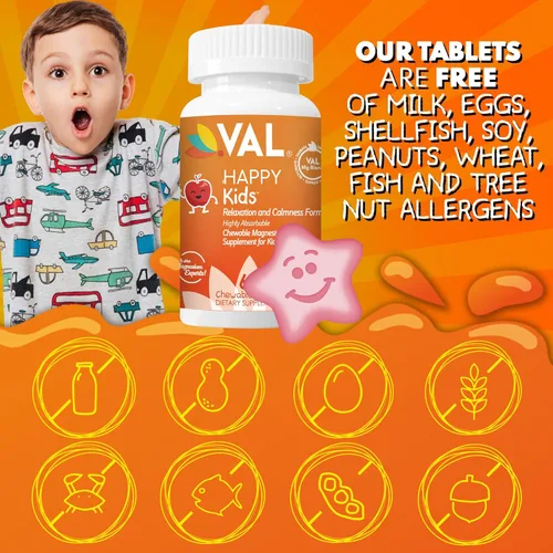Miniatura 7 de VAL Magnesio para Niños Magnesio de Alta Absorción para Calma, Relajación y Concentración Glicinato de Mg, Citrato y Taurato con Vitamina B6