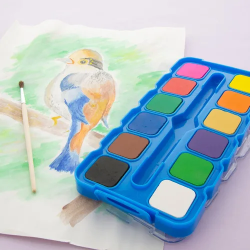 Miniatura 7 de BAZIC - Acuarela con paleta de pincel y mezcla, juego de pintura no tóxica de 12 colores, para suministros de arte divertidos para pasatiempos