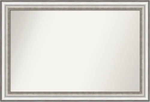 Miniatura 315 de Amanti Art Espejo de baño plateado para sobre el fregadero, 26 x 26 pulgadas, espejo cuadrado de plata antigua, marco de madera tradicional mediano