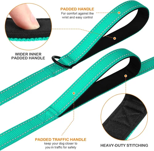 Miniatura 2 de Joytale - Correa resistente para perros grandes que tiran, doble asa para control de tráfico, correas reflectantes de doble cara para perros grandes
