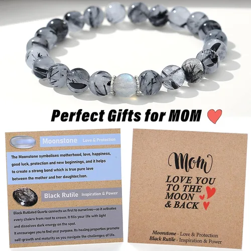 Miniatura 2 de Regalos de Navidad para mamá, tía, abuela, hermana, amor, equilibrio, pulsera de cristal natural con significado, regalos hechos a mano
