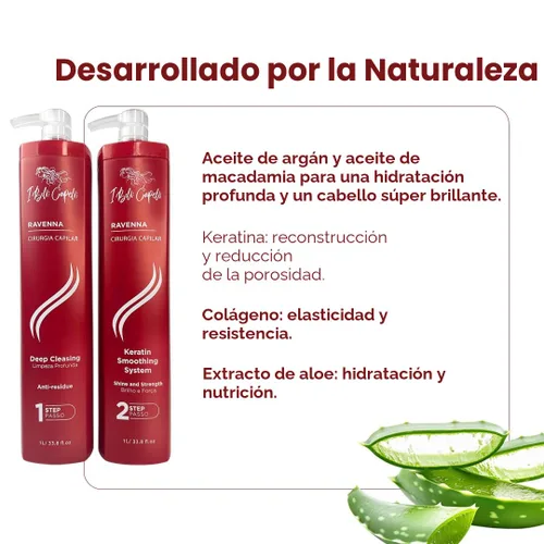 Miniatura 5 de I Belli Capelli Ravenna Professional Keratin Hair B-tox - Cirugia Capilar para el Cabello, alisado, tratamiento capilar B-tox, Celulas Madres