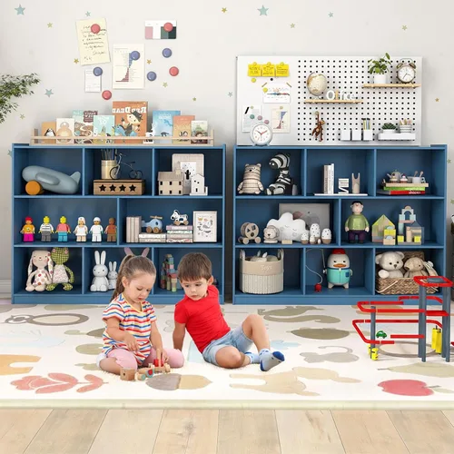 Miniatura 4 de HONEY JOY Organizador de almacenamiento de juguetes para niños, estante de almacenamiento de 8 secciones para preescolar, organizador de estante