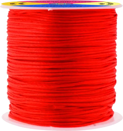 Miniatura 32 de Mandala Crafts Cordón de Satén de Nailon 2mm Cordón Rattail Champagne - 100 Yardas Cordón de Nailon Chino para Nudos Cordón de Seda Cola de Rata