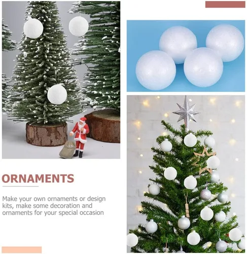 Miniatura 9 de 500 bolas pequeñas de espuma para manualidades redondas de 0.6 in, bolas lisas blancas para proyectos de suministros de artes y manualidades, boda