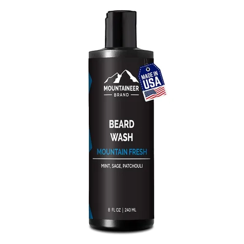Miniatura 7 de Mountaineer Brand Lavado de barba para hombres Champú para barba 100% natural Espuma suavizante de limpieza gruesa para cabello y piel Hidrata