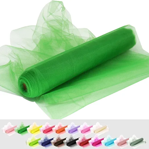 Miniatura 7 de Rollos de tela de tul, 54 pulgadas por 10 yardas (30 pies), cinta de tul para decoración de fiestas de boda, rollo de tela transparente en bobina