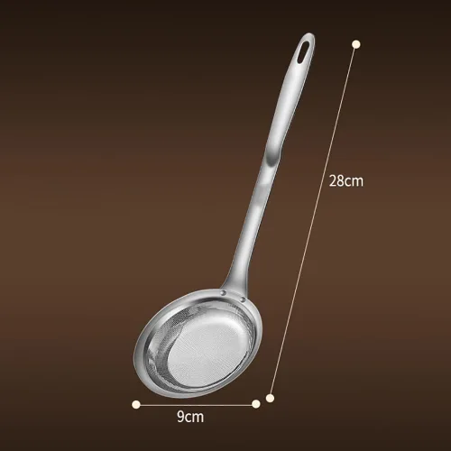Miniatura 2 de Cuchara coladora de malla fina de acero inoxidable con mango largo, colador de malla, cuchara espumadera de grasa, filtro de aceite para alimentos