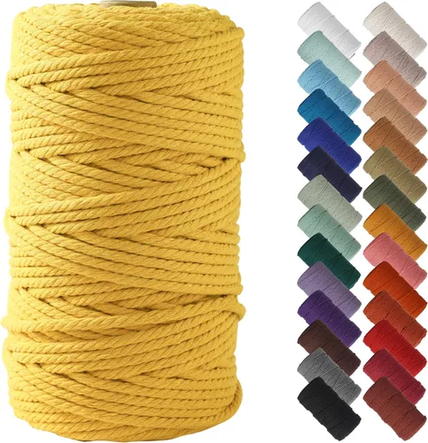 Miniatura 15 de NOANTA - Cuerda de macramé color beige natural, 1/8 pulgadas (3 mm) x 109 yardas (100 metros), cuerda de algodón colorido para colgar en la pared