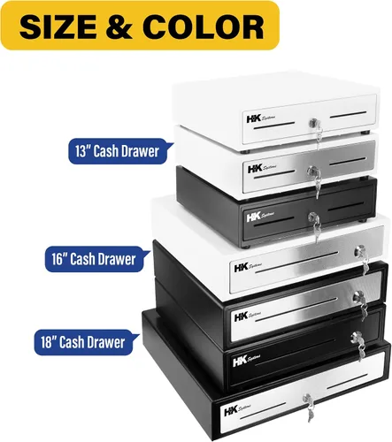 Miniatura 9 de HK SYSTEMS Cajón de efectivo negro resistente frontal de 16 pulgadas "acero inoxidable" con 5Bill/5Coin