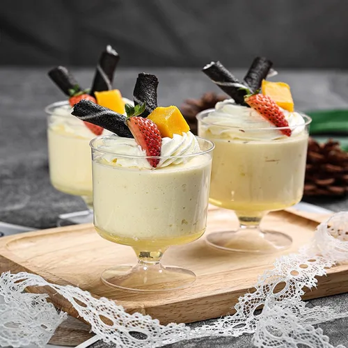 Miniatura 7 de Paquete de 100 tazas de postre de plástico transparente con cucharas, tazas de mousse de 2 onzas, tazas de parfait transparentes, tazas de postre