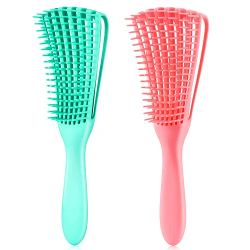 Miniatura 20 de Cepillo para el cabello, cepillo desenredante para cabello afroamericano/africano texturizado 3a a 4c rizado