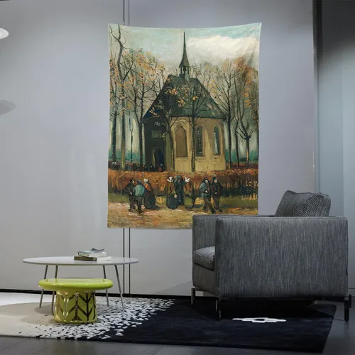Miniatura 9 de Chitteri Vincent van gogh - Tapiz colgante de flores de almendra, 60 x 45 pulgadas, arte de pared de poliéster para decoración del hogar