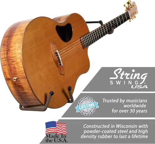 Miniatura 2 de String Swing Soporte de guitarra horizontal para instrumentos de cuerpo ancho - 3" Slatwall