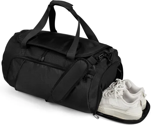 Bolsa de gimnasio para hombres y mujeres con compartimento para zapatos y bolsillo húmedo, bolsa de gimnasio deportiva resistente al agua, bolsa de