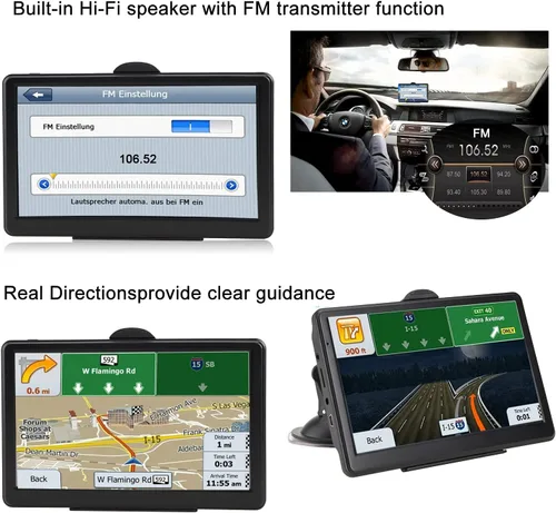 Miniatura 5 de Navegación GPS con pantalla táctil de 7 pulgadas para automóvil, camión y RV con mapas 2025 - Alertas de advertencia de velocidad y luz roja