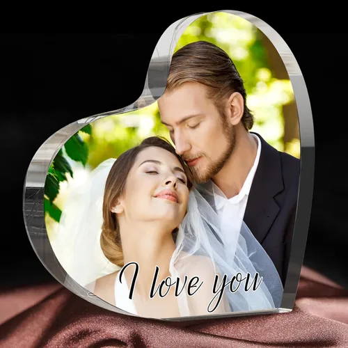 Miniatura 9 de Marcos de fotos personalizados, marco de fotos acrílico con texto fotográfico, regalos de cumpleaños personalizados para mujeres y hombres, regalos