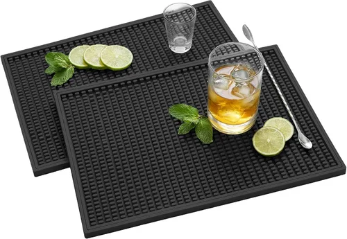 Miniatura 17 de ZJWZLG Tapete de barra de goma de alta calidad de 18 x 12 pulgadas para encimera, almohadilla de secado de platos antideslizante y tapete