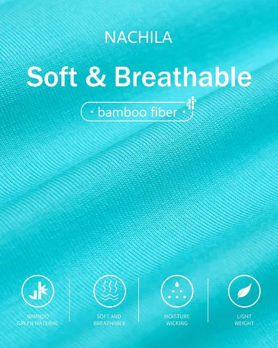 Miniatura 5 de NACHILA Camisón de bambú para mujer, ropa de dormir sin mangas, ligero, cuello en V, talla grande, tallas S-4X