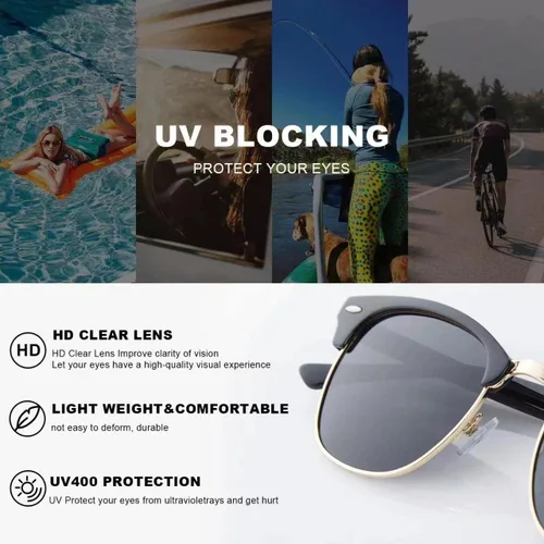 Miniatura 6 de Sunglasses MenMens Polarized Sunglasses for Men Women,Classic Semi-Rimless Sun Glasses
