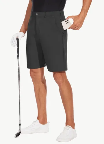 Miniatura 3 de JWM Pantalones cortos de golf elásticos para hombre de 79 pulgadas, ligeros, híbridos, casuales, para trabajo, con 5 bolsillos, de secado rápido