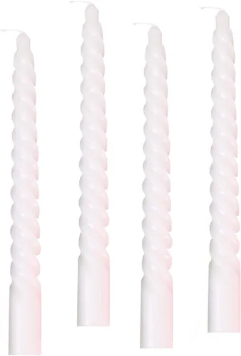 Kandelo - Velas espiraladas cónicas de 8 pulgadas, 4 unidades, 5 horas, sin humo, vela larga, candelabros altos, para el hogar, cena, fiesta, boda,
