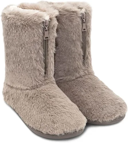 Miniatura 6 de Botines de invierno para mujer, botas de tobillo, pantuflas cálidas para casa, forro de piel