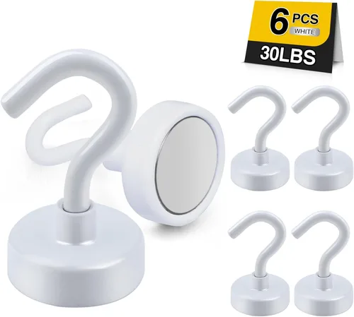 Miniatura 9 de DIYMAG - Ganchos magnéticos extrafuertes, imanes resistentes de tierras raras con gancho para colgar, para cabañas, parrillas, refrigerador, crucero