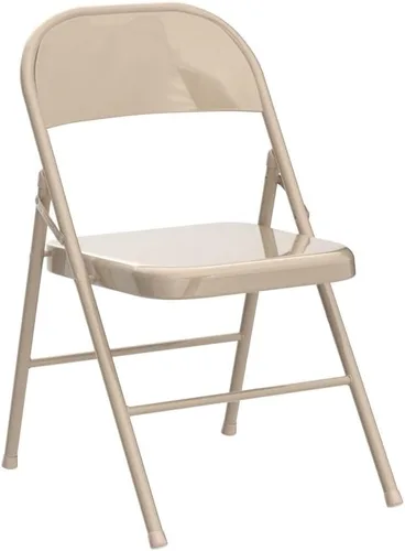 Miniatura 5 de VECELO Juego de 4 sillas plegables de metal, marco de acero con doble bisagra, fácil de plegar y apilar, para oficina, cocina, comedor, boda, patio