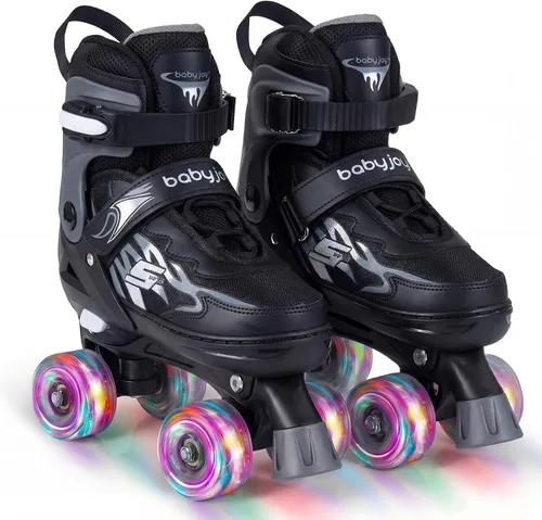 Miniatura 16 de BABY JOY Patines de ruedas ajustables en 4 tamaños para niños de 5 a 14 años de edad, niñas y adolescentes con ruedas iluminadas y protección