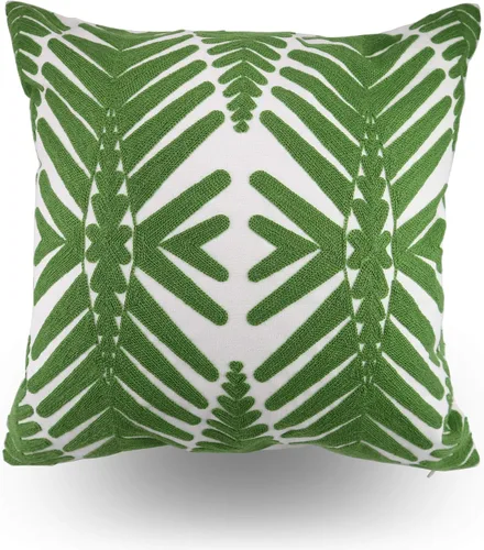 Miniatura 27 de Fundas bordadas decorativas para almohada de 18 x 18 pulgadas. Funda de cojín para sofá, cama, silla, funda de almohada 100% de algodón de 18 x 18