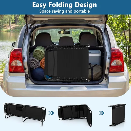Miniatura 6 de COSTWAY Tumbona plegable, tumbona plegable para piscina con respaldo ajustable de 4 posiciones, reposapiés de 2 posiciones y almohada suave, silla
