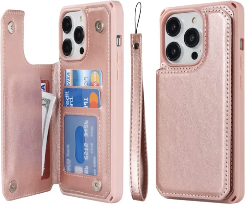 Miniatura 25 de Cavor Funda para iPhone 14 Pro Max con Tarjetero, Funda Cartera para iPhone 14 Pro Max para Mujeres y Hombres, Soporte de Tarjetas de Crédito