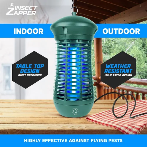 Miniatura 3 de Livin' Well Green Bug Zapper para interiores y exteriores – 4000 V de alta potencia eléctrica Mosquito Zapper Home Patio, 1,500 pies cuadrados rango