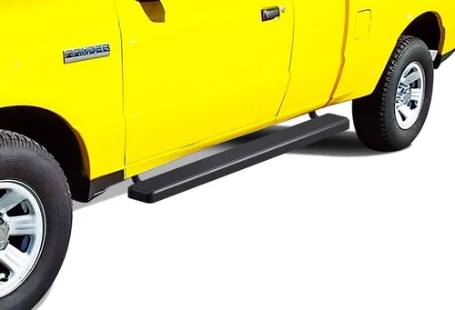 APS Estribos 5 pulgadas color negro mate compatibles con Ford Ranger Mazda Serie B 1999-2011 Super Cab 4 puertas de acero inoxidable (Cubrecárteres