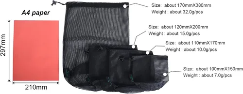 Miniatura 6 de iBasingo 510pcs bolsa de malla de nylon bolsa de cosas saco de golf olla al aire libre BVP01, L-5pcs, Viajar