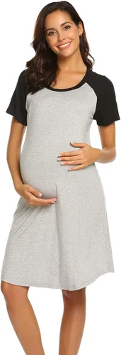 Miniatura 2 de Ekouaer - Vestido 3 en 1 para maternidad, trabajo de parto y lactancia prenda para hospital, para dormir y amamantar.