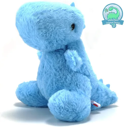 Miniatura 2 de Animales de peluche de dinosaurio azul para niños, 9 pulgadas de peluche suave de dinosaurio para baby shower, lindo juguete T-rex para niños