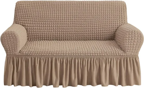 Miniatura 62 de NICEEC Funda de sofá biplaza beige de 1 pieza, funda de sofá de fácil ajuste, universal, de alta elasticidad, duradero, protector de muebles